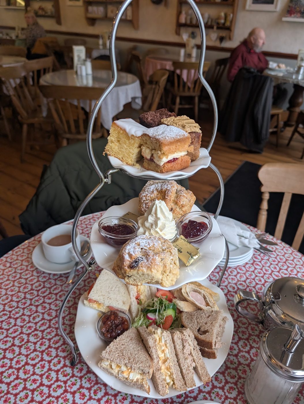 Afternoon tea on a tiered stand